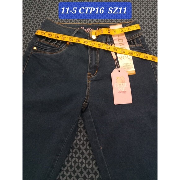 WAIST 30 INCHES SIZE 11 SKINNY JEANS STRETCH PUSH UP DENIM BLUE 11- 5 CTP16 SZ11 - Picture 2 of 10